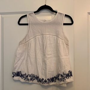 Embroidered Cotton Boho Tank